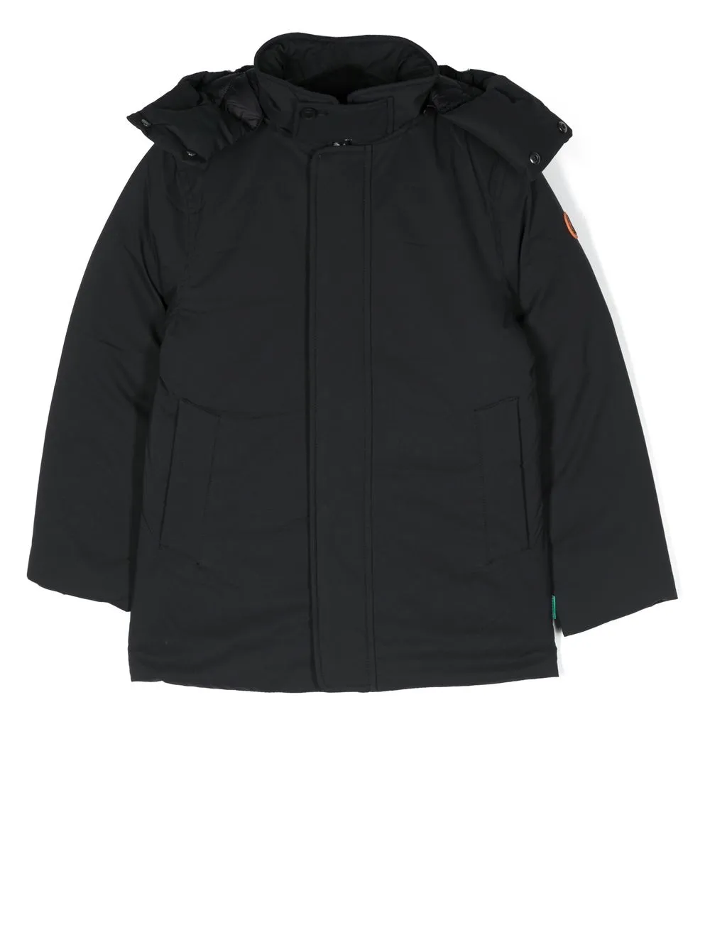 

Save The Duck Kids logo-patch padded coat - Black