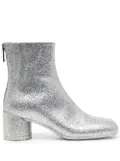 MM6 Maison Margiela square-toe glitter ankle boots - Silver