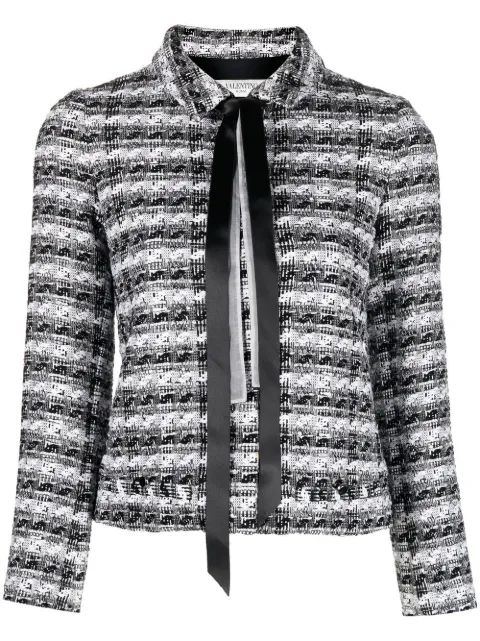 Valentino Garavani Pre-Owned 2000's 푸시 보우 우븐 재킷