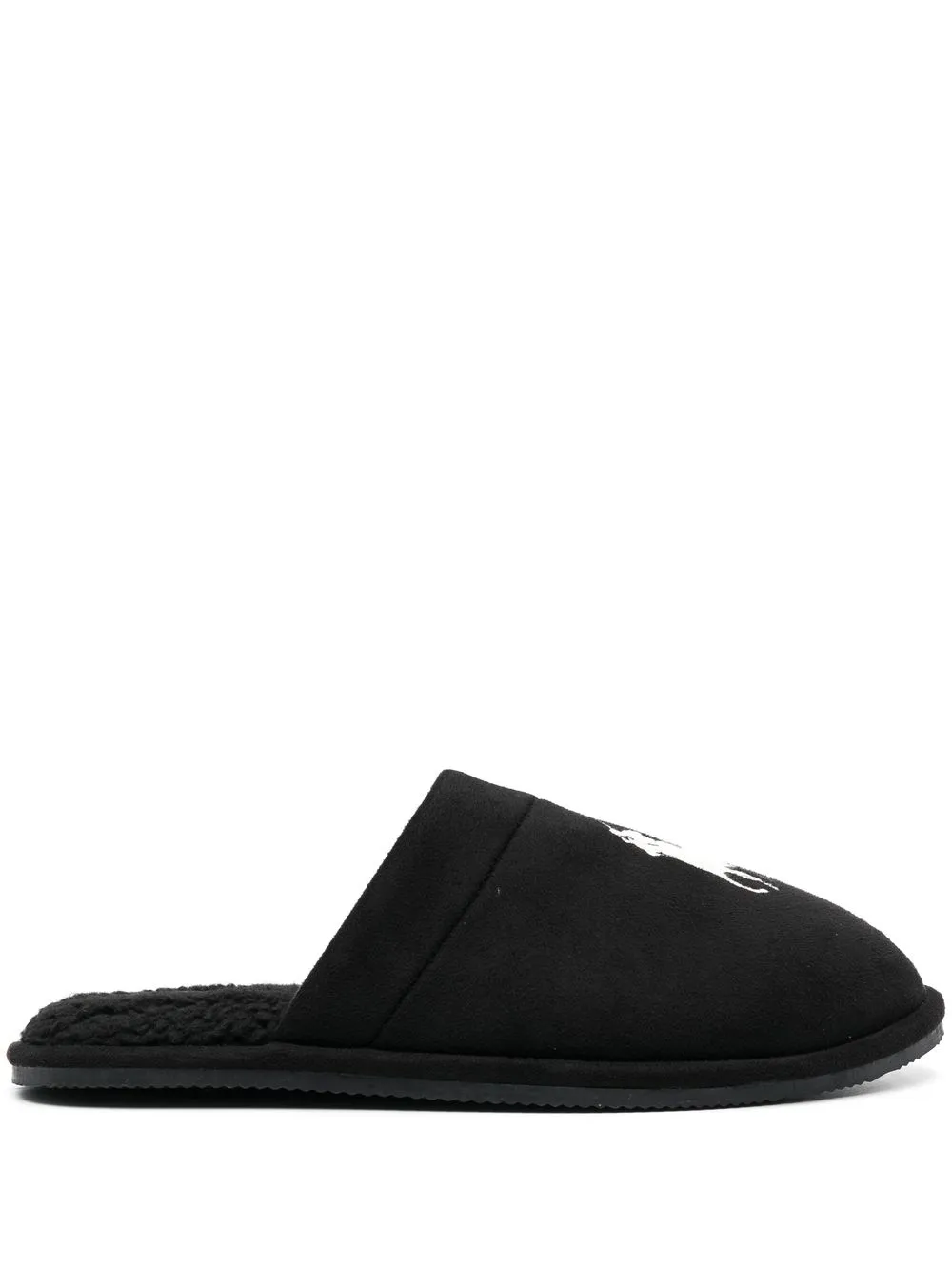 

Polo Ralph Lauren slippers con logo bordado - Negro