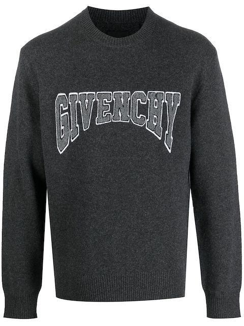 Givenchy logo-patch crew neck jumper