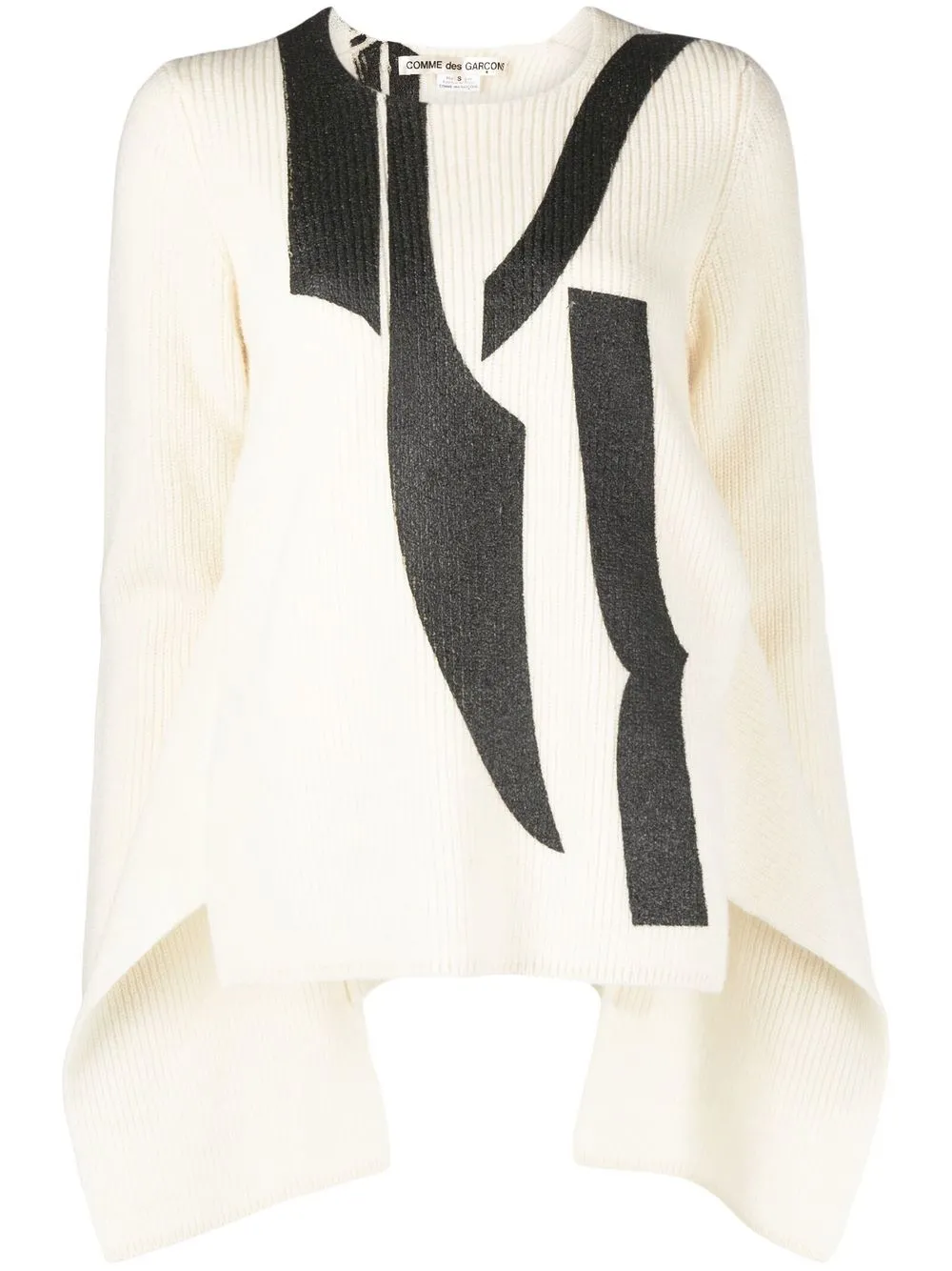 

Comme Des Garçons two-tone side-slits jumper - Neutrals