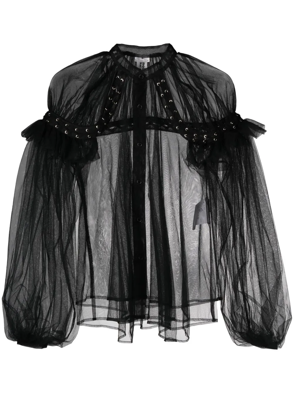 

Comme Des Garçons Noir Kei Ninomiya blusa con mangas de ful - Negro