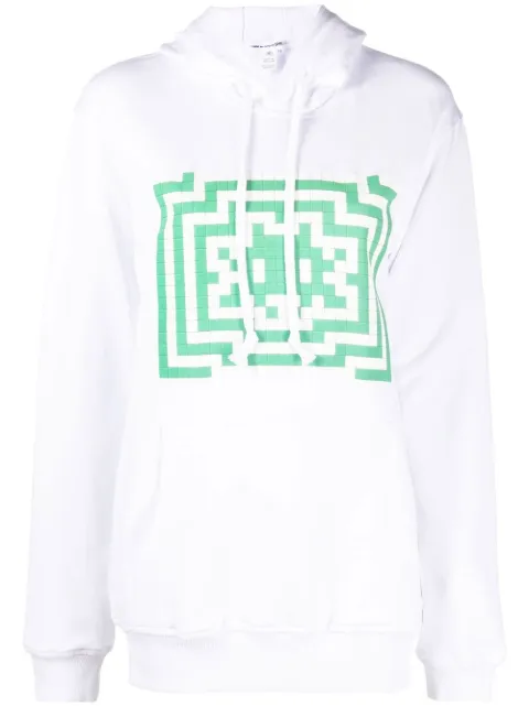 graphic-print cotton hoodie