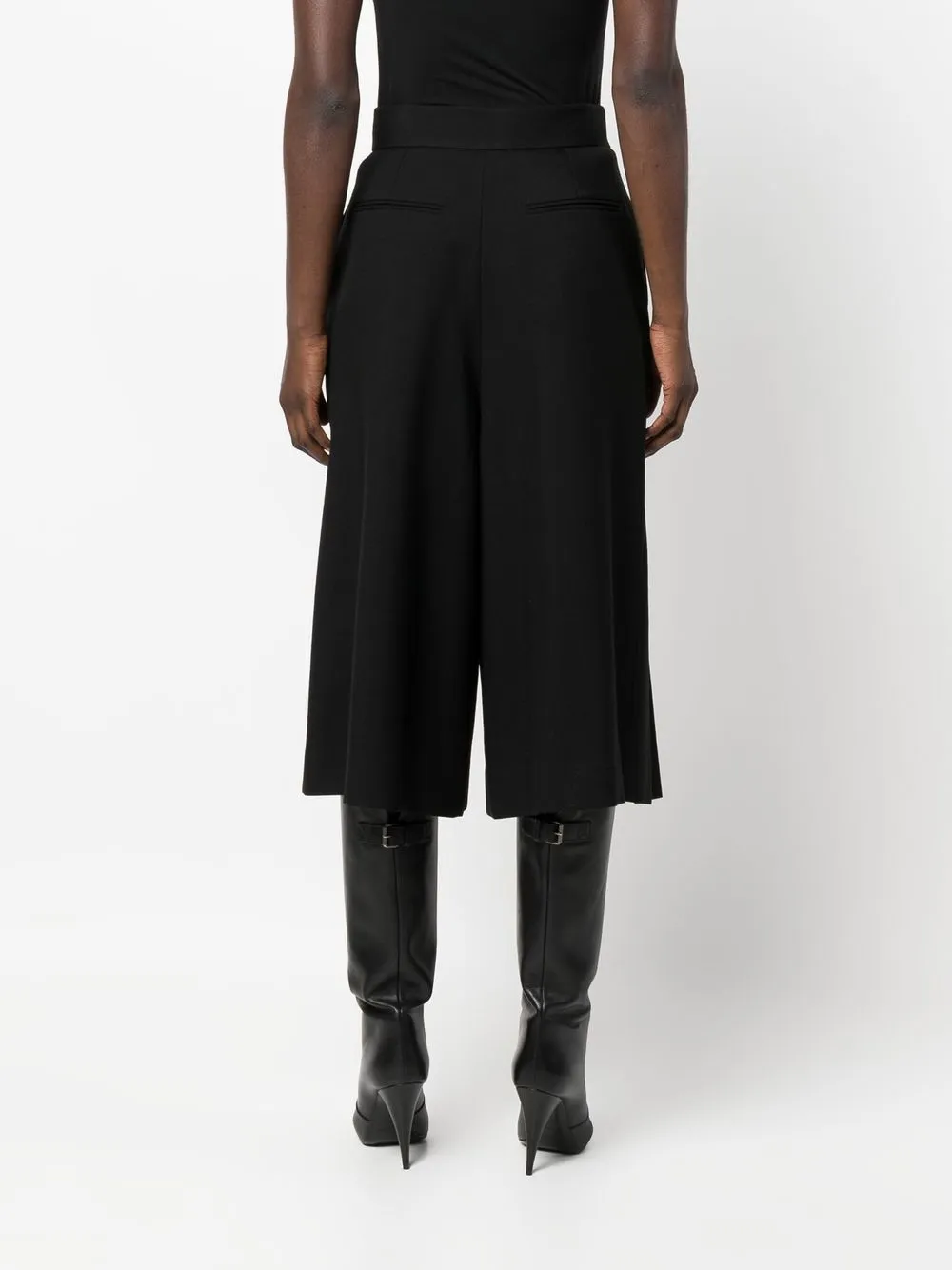 Saint Laurent プリーツ クロップドパンツ | ブラック | FARFETCH JP 