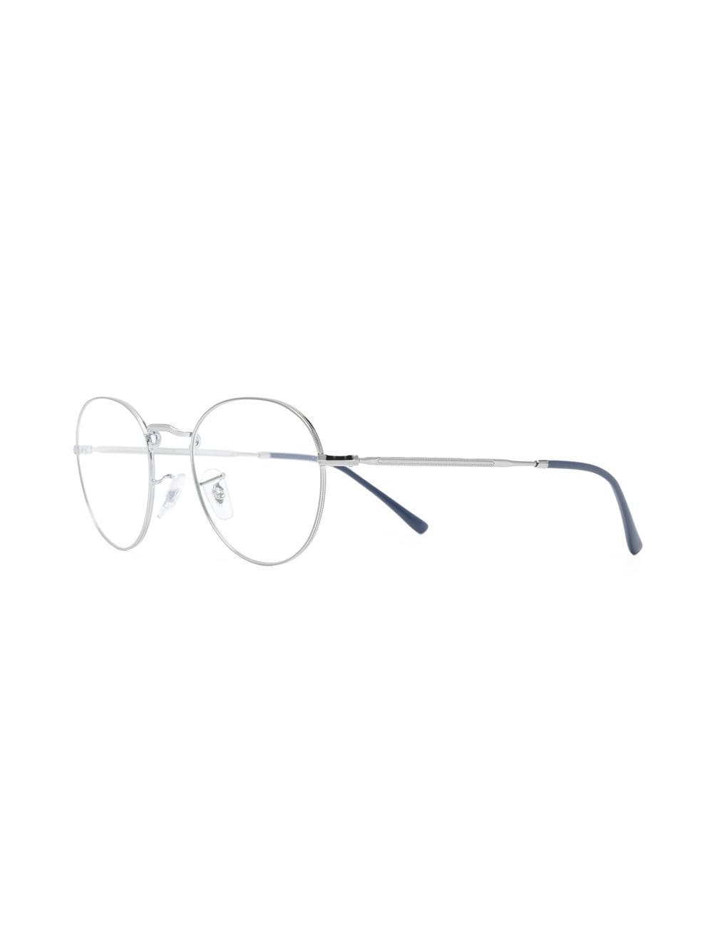 Shop Ray Ban Logo-engraved Round-frame Glasses In Blue