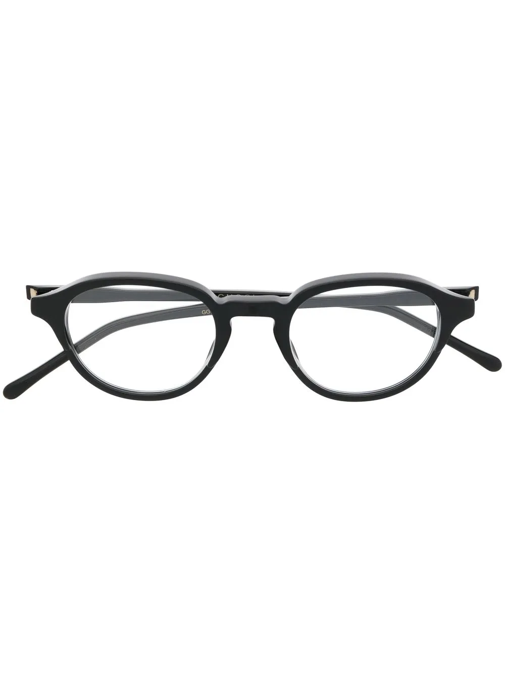 logo-print round-frame glasses