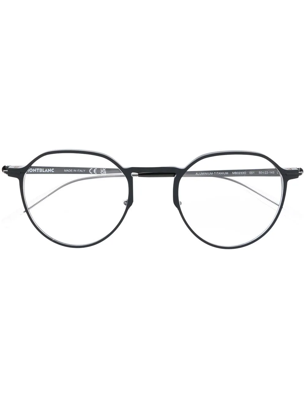 montblanc round-frame design glasses - black