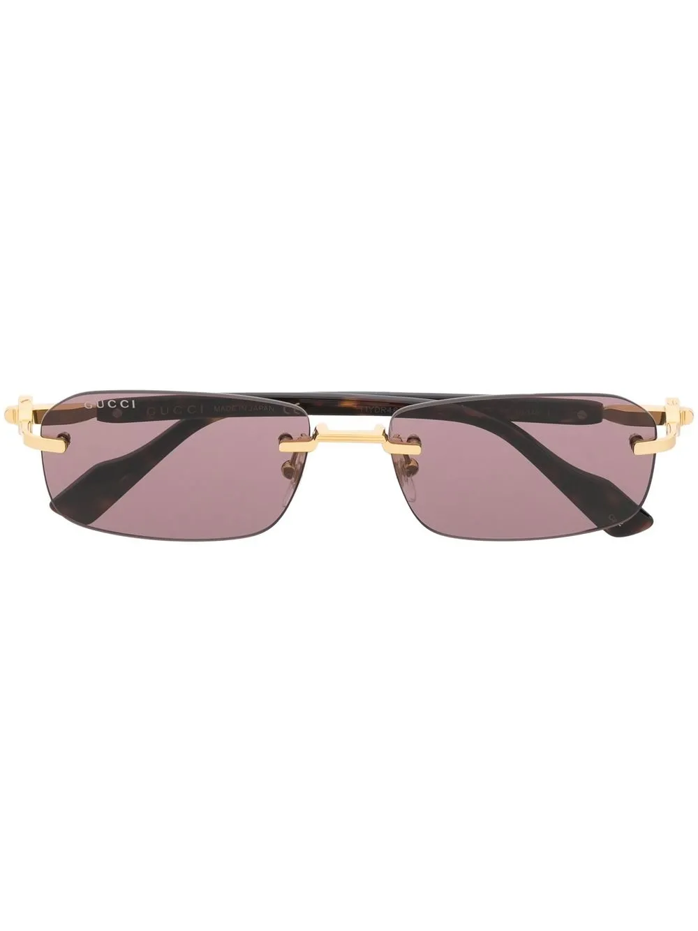 

Gucci Eyewear rimless rectangle-frame sunglasses - Brown