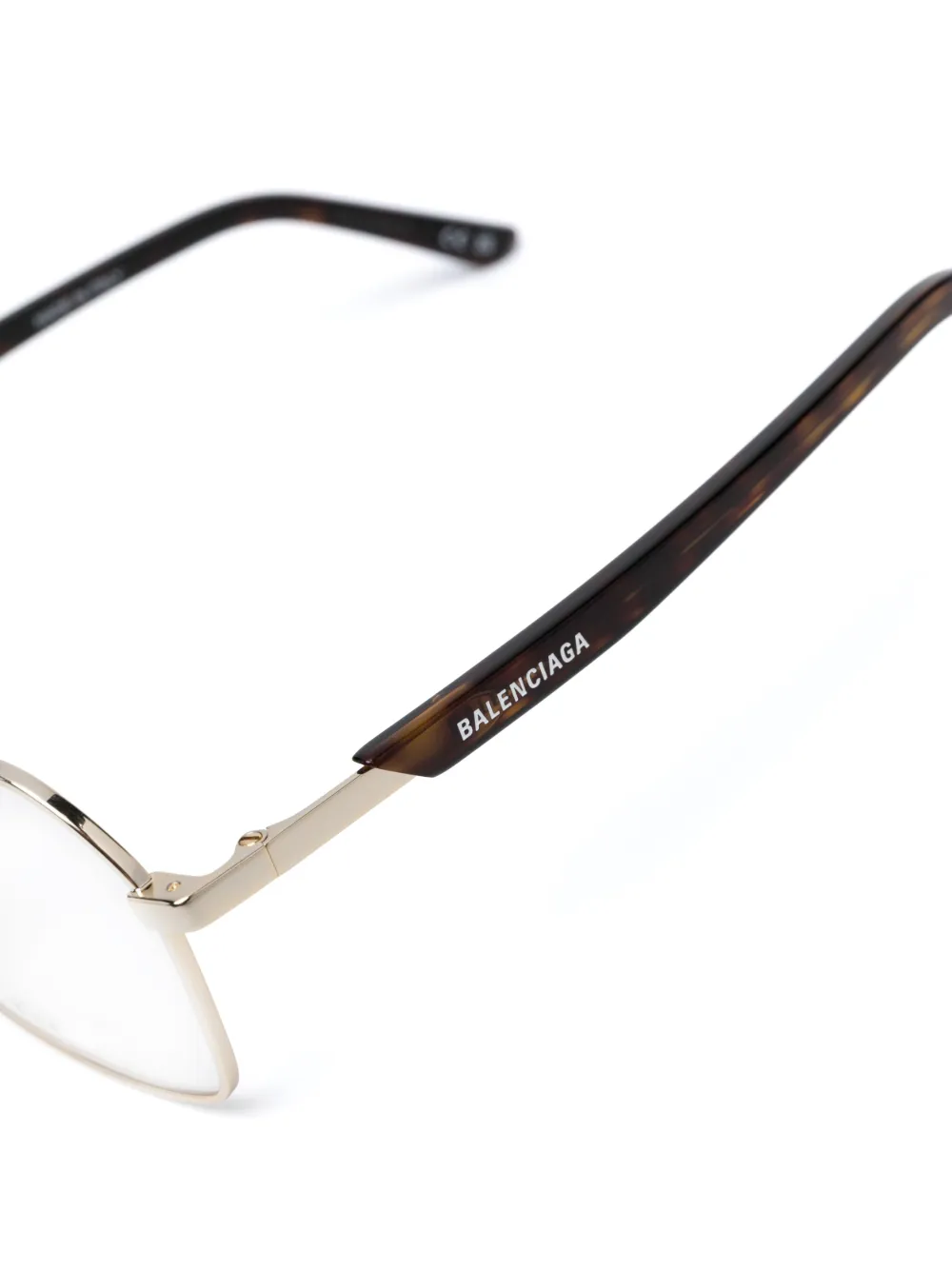  Balenciaga Eyewear Pilotenbrille Mit Doppelsteg   Gold 