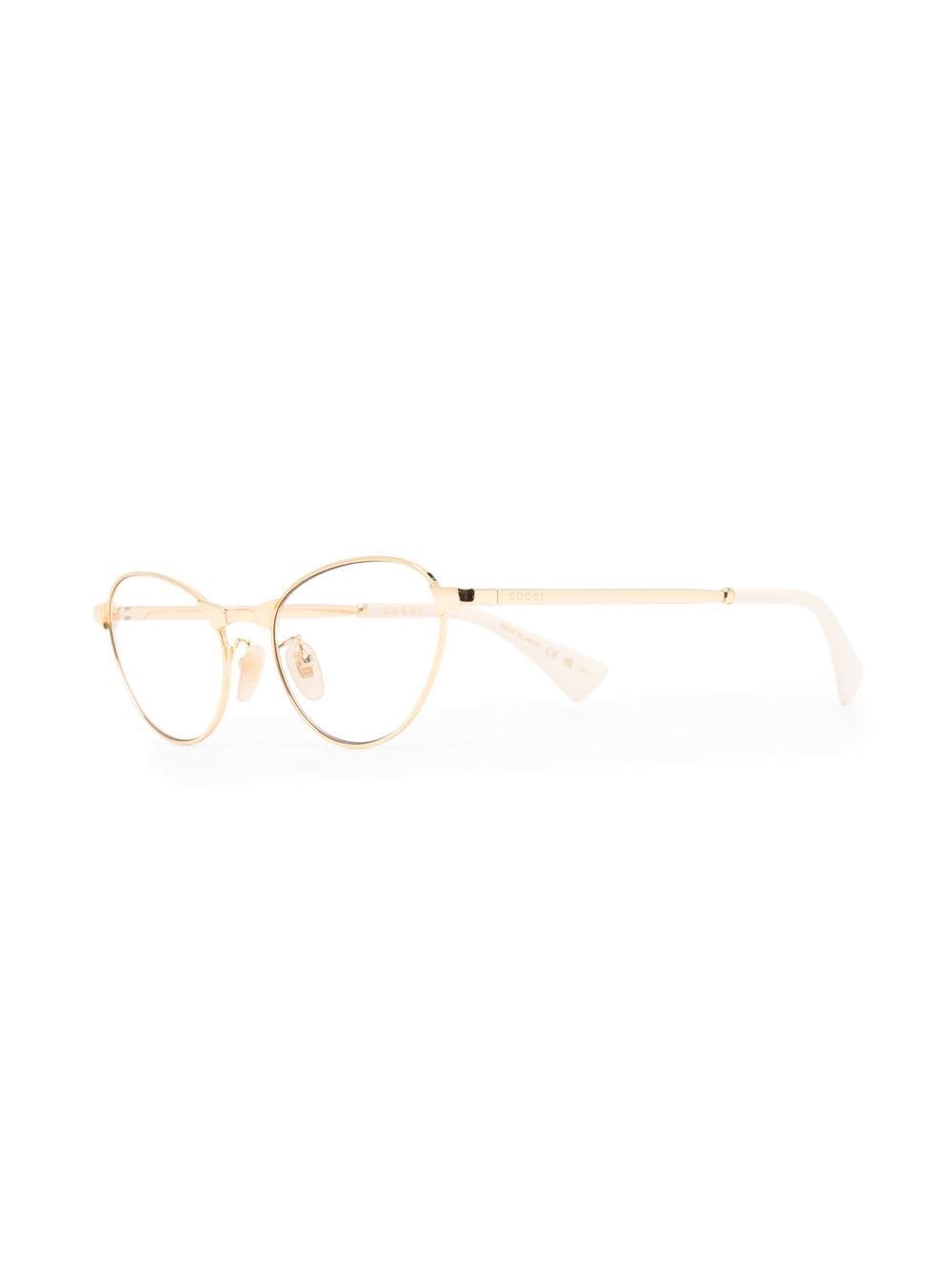 Shop Gucci Cat-eye Frame Optical Glasses In 褐色