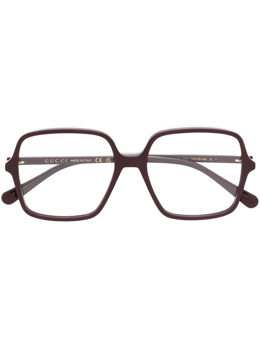 

Gucci Eyewear lentes oversize con armazón cuadrada - Rojo