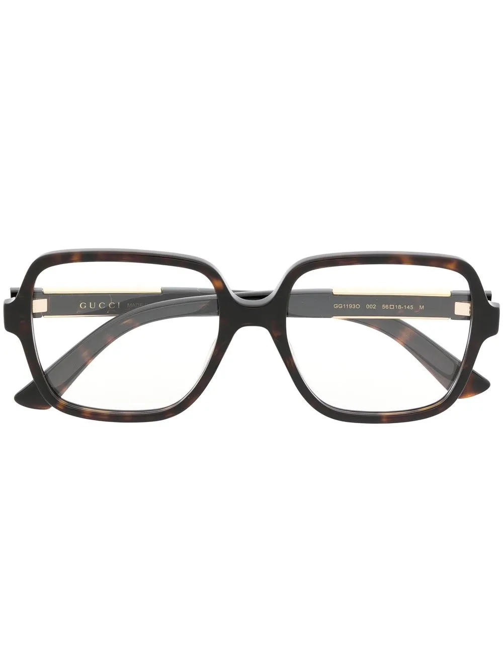 Gucci Eyewear スクエア眼鏡フレーム - ブラウン Gucci Eyewear スクエア眼鏡フレーム - ブラウン