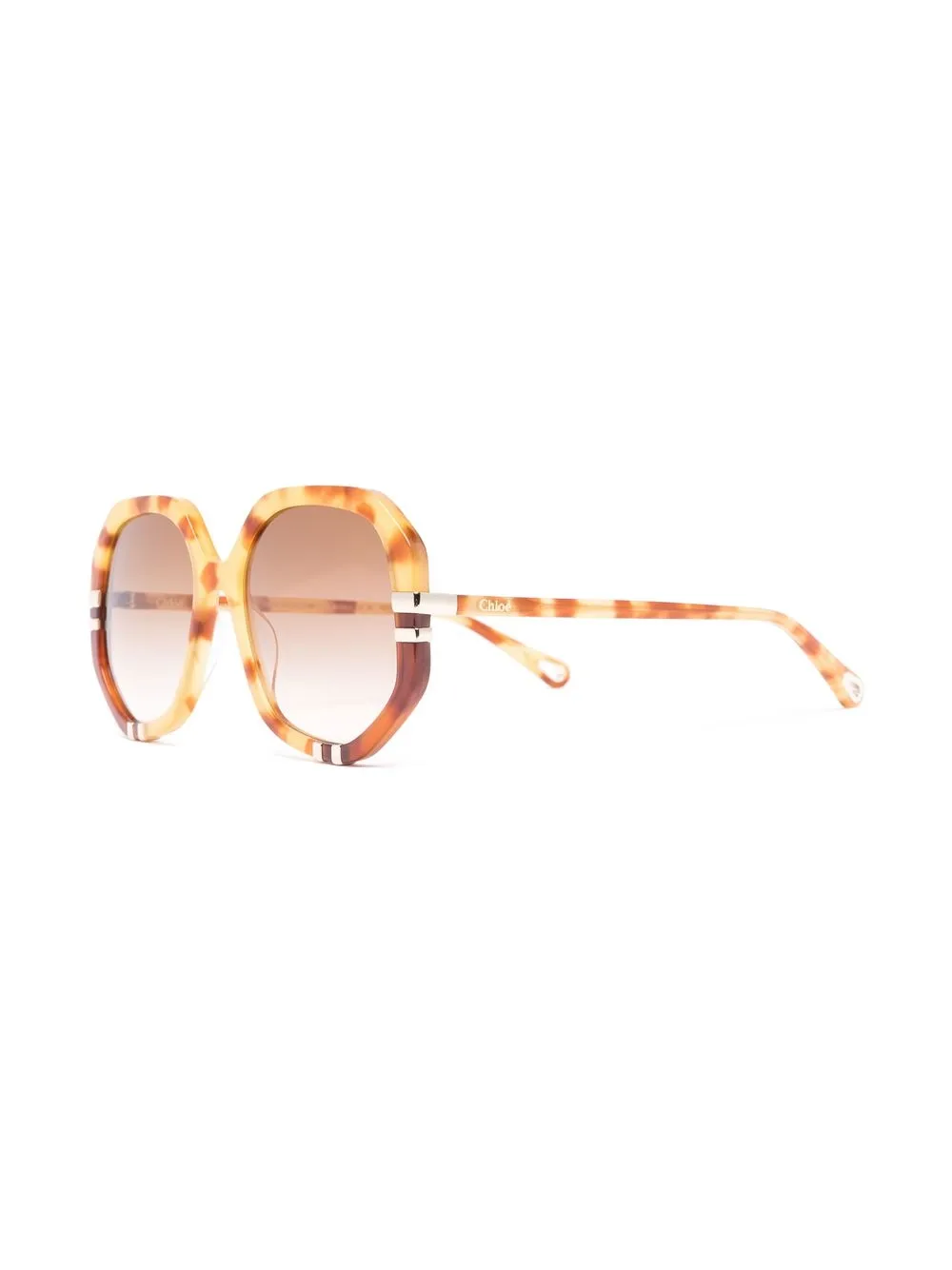 Chloé Eyewear Zonnebril met rond montuur - Zwart