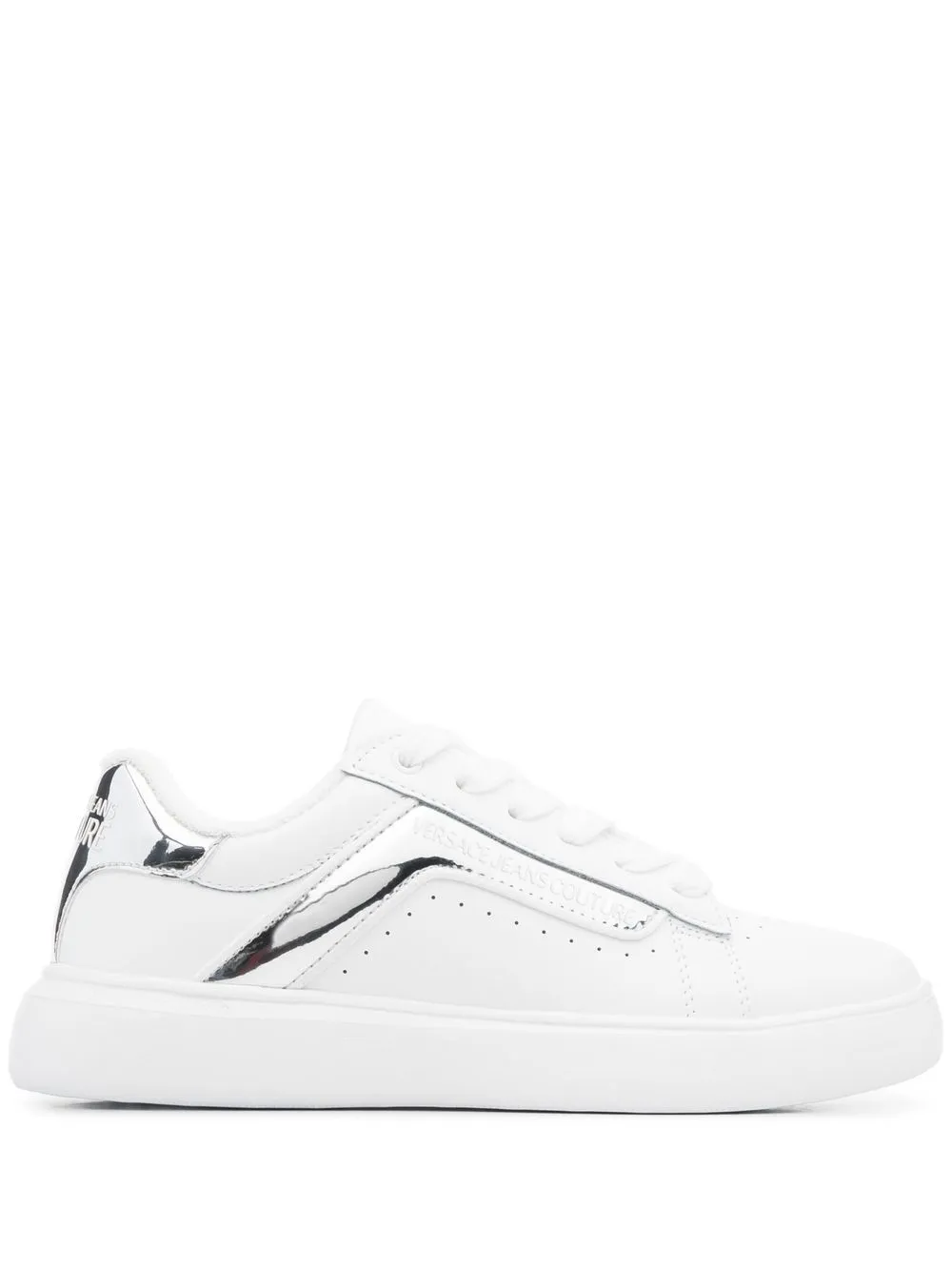 

Versace Jeans Couture tenis bajos metalizados - Blanco