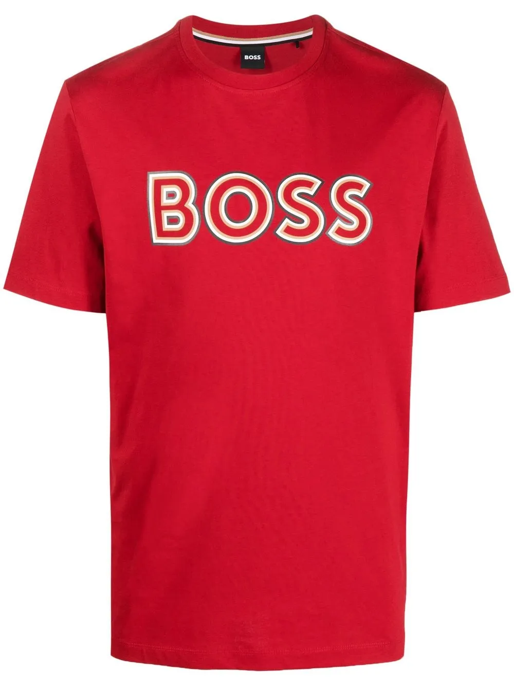 

BOSS logo-print cotton T-shirt - Red