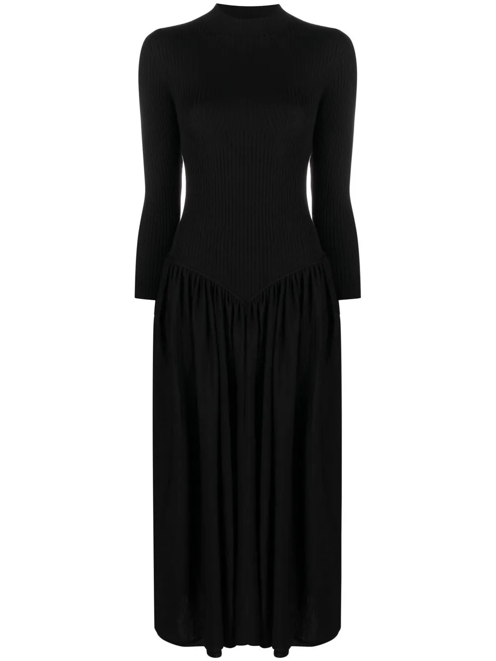 

Stella McCartney vestido midi tejido de canalé - Negro