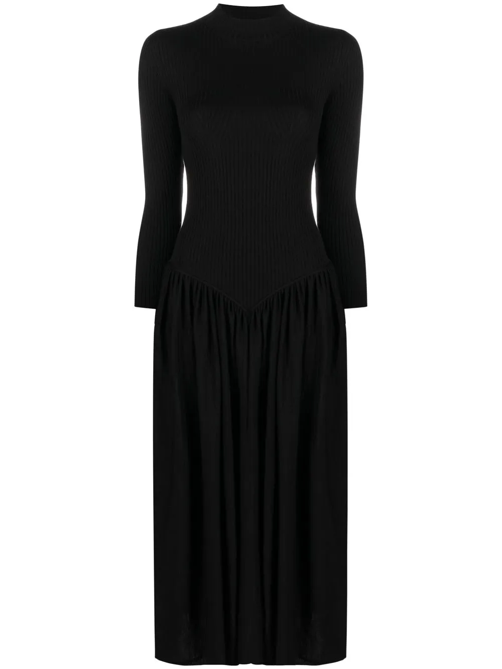 

Stella McCartney vestido midi tejido de canalé - Negro