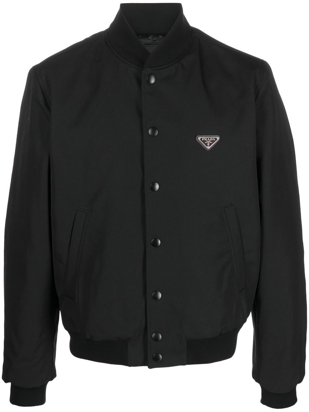 Prada Triangle-logo Bomber Jacket In Black | ModeSens