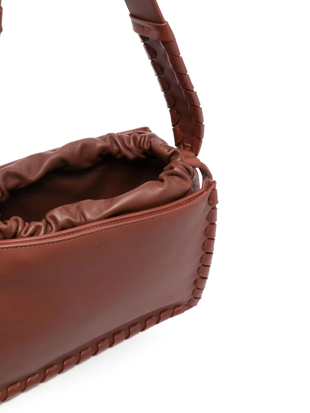 Chloé Tess Leather Shoulder Bag In Brown