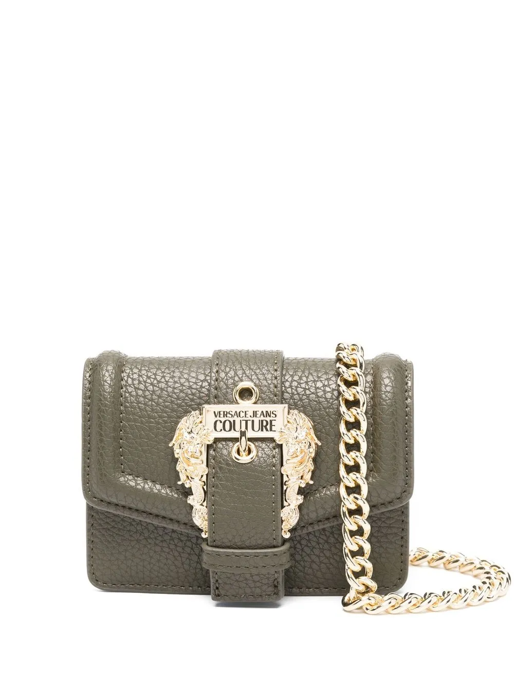 

Versace Jeans Couture engraved-logo mini bag - Green