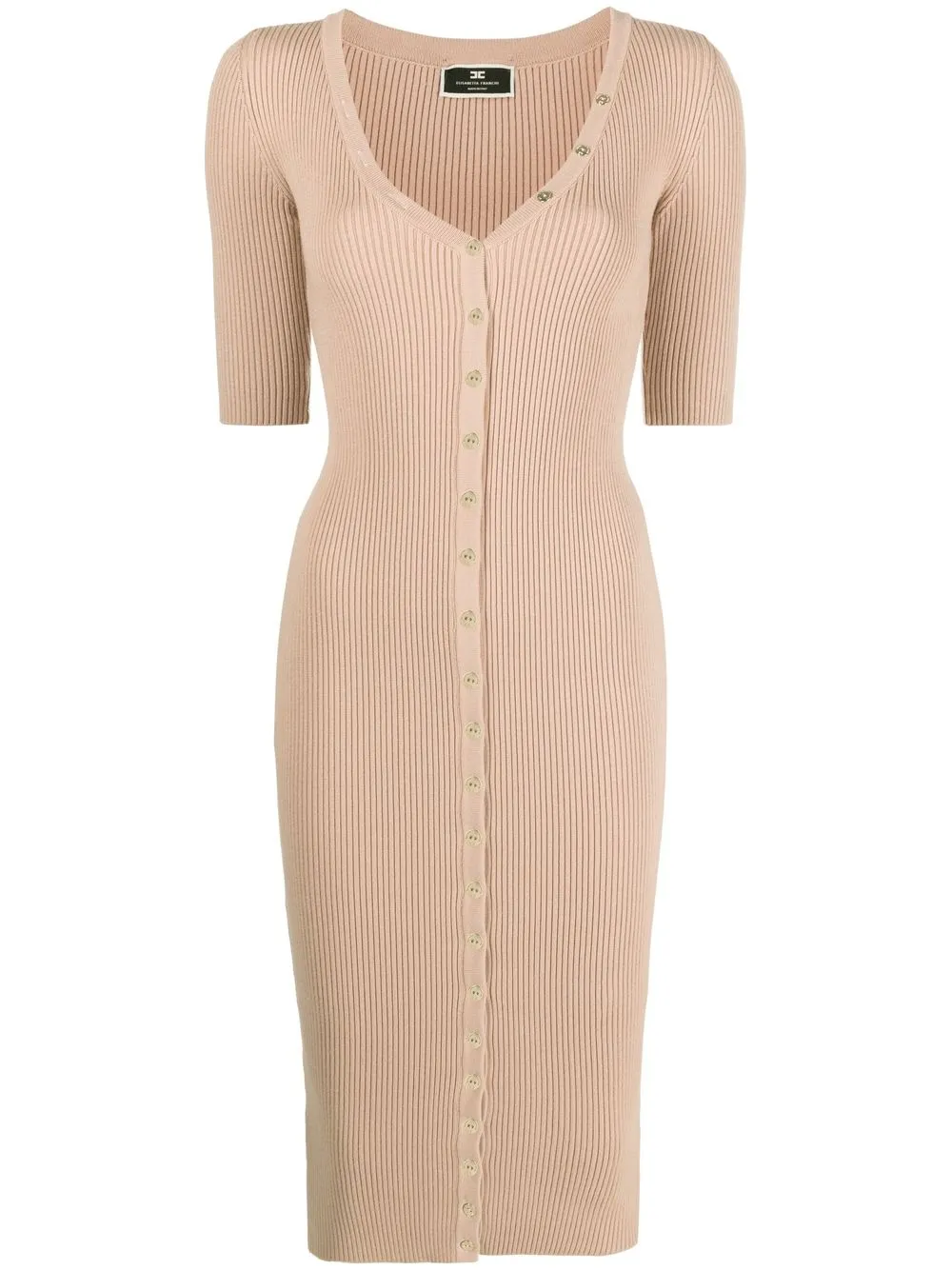 

Elisabetta Franchi button-through ribbed midi dress - Pink