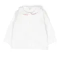 Mariella Ferrari floral-embroidered bib-collar shirt - White