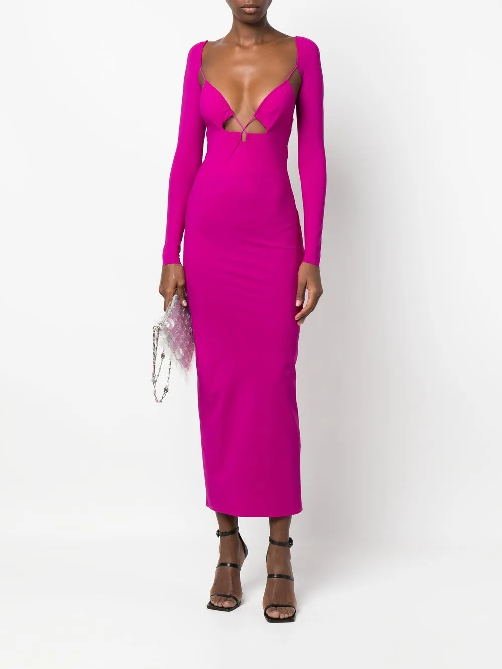 Amazu n Cut out Long sleeved Dress Farfetch amazu-n-cut-out-long-sleeved-dress-farfetch