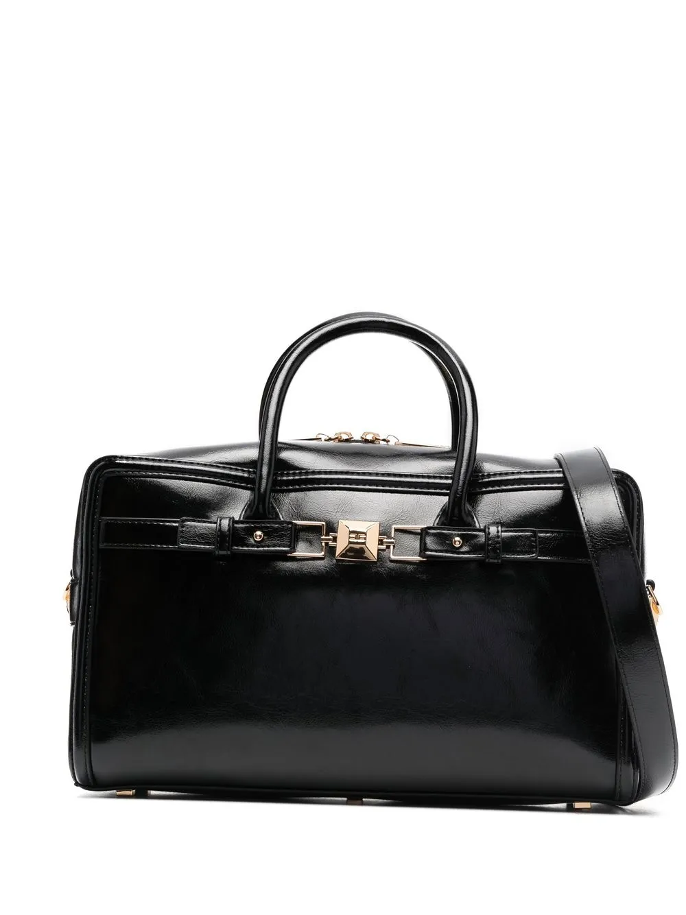 

Elisabetta Franchi patent tote bag - Black