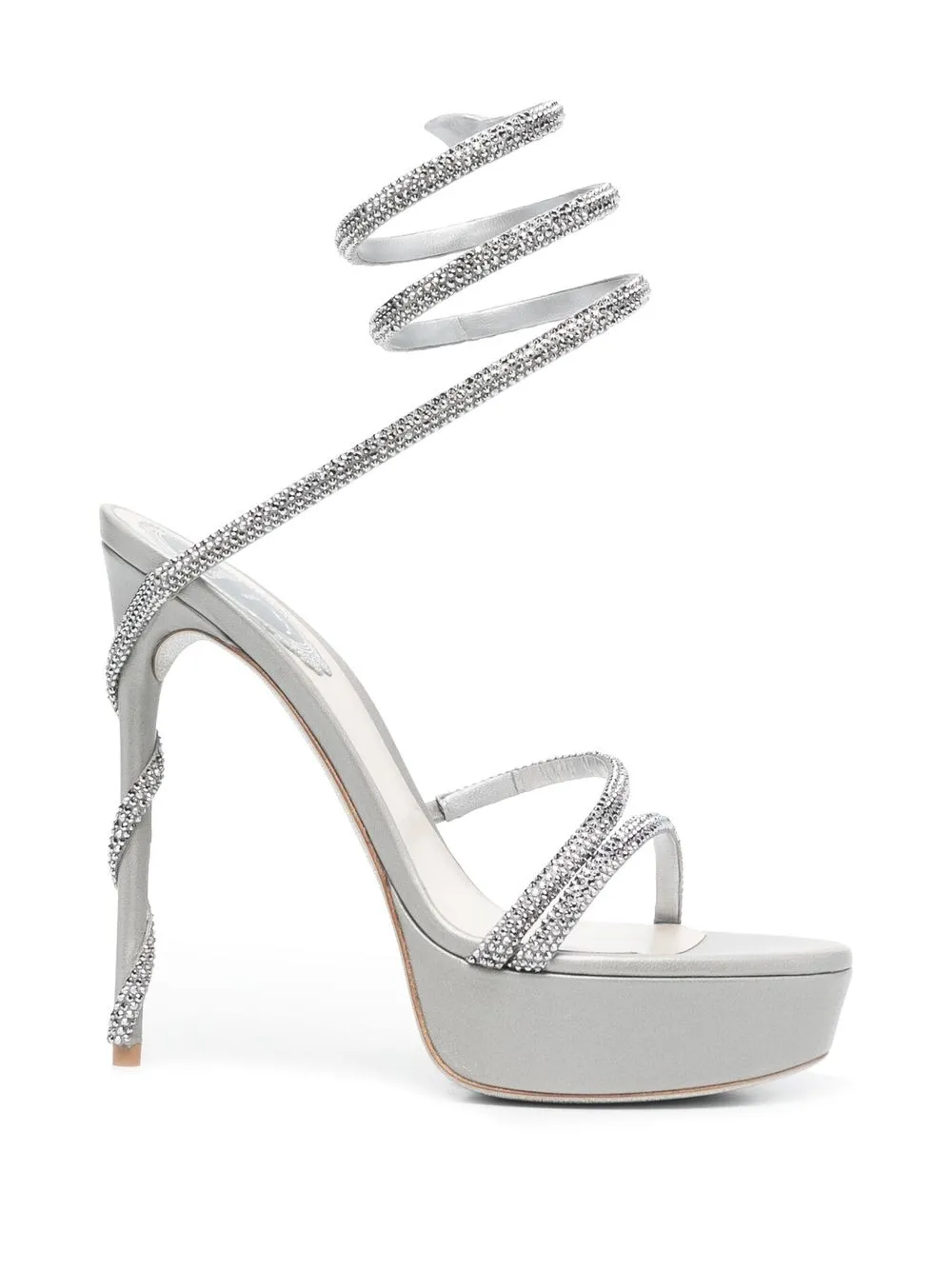 

René Caovilla crystal-embellished platform sandals - Plateado