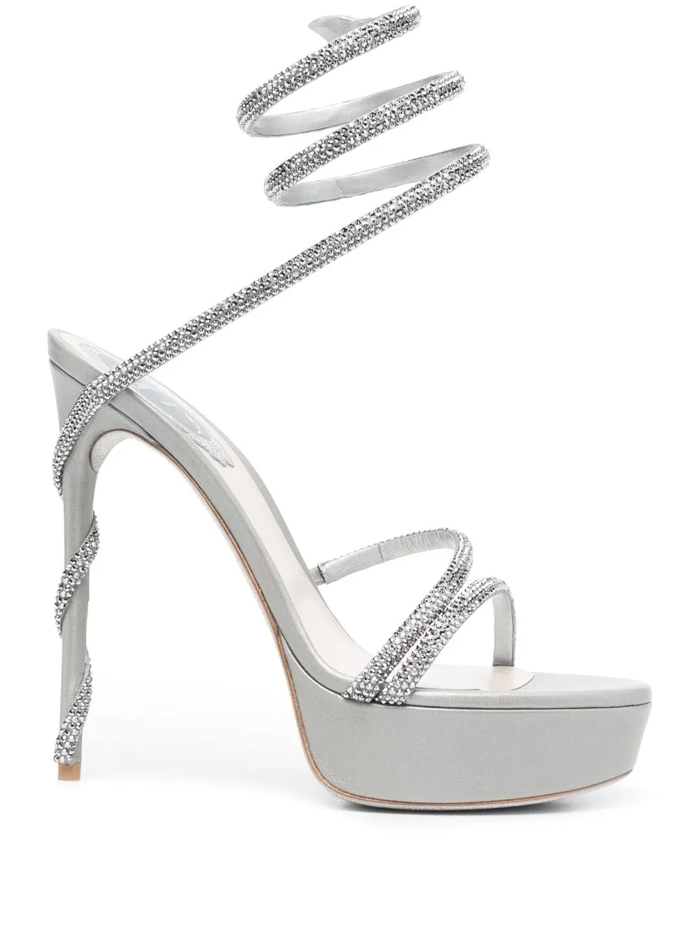 

René Caovilla crystal-embellished platform sandals - Silver