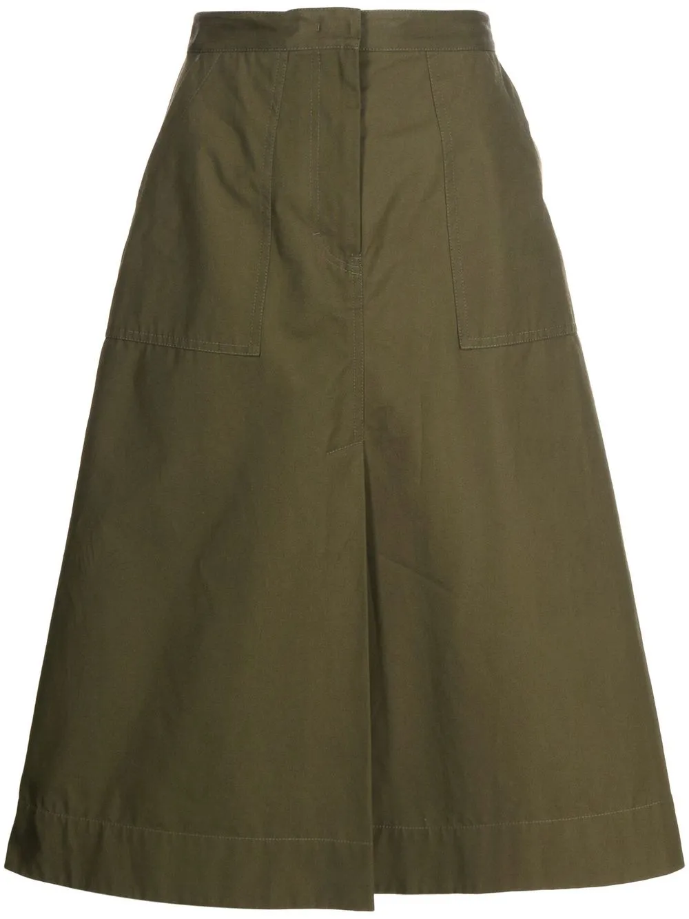 

Jil Sander inverted-pleat midi skirt - Green