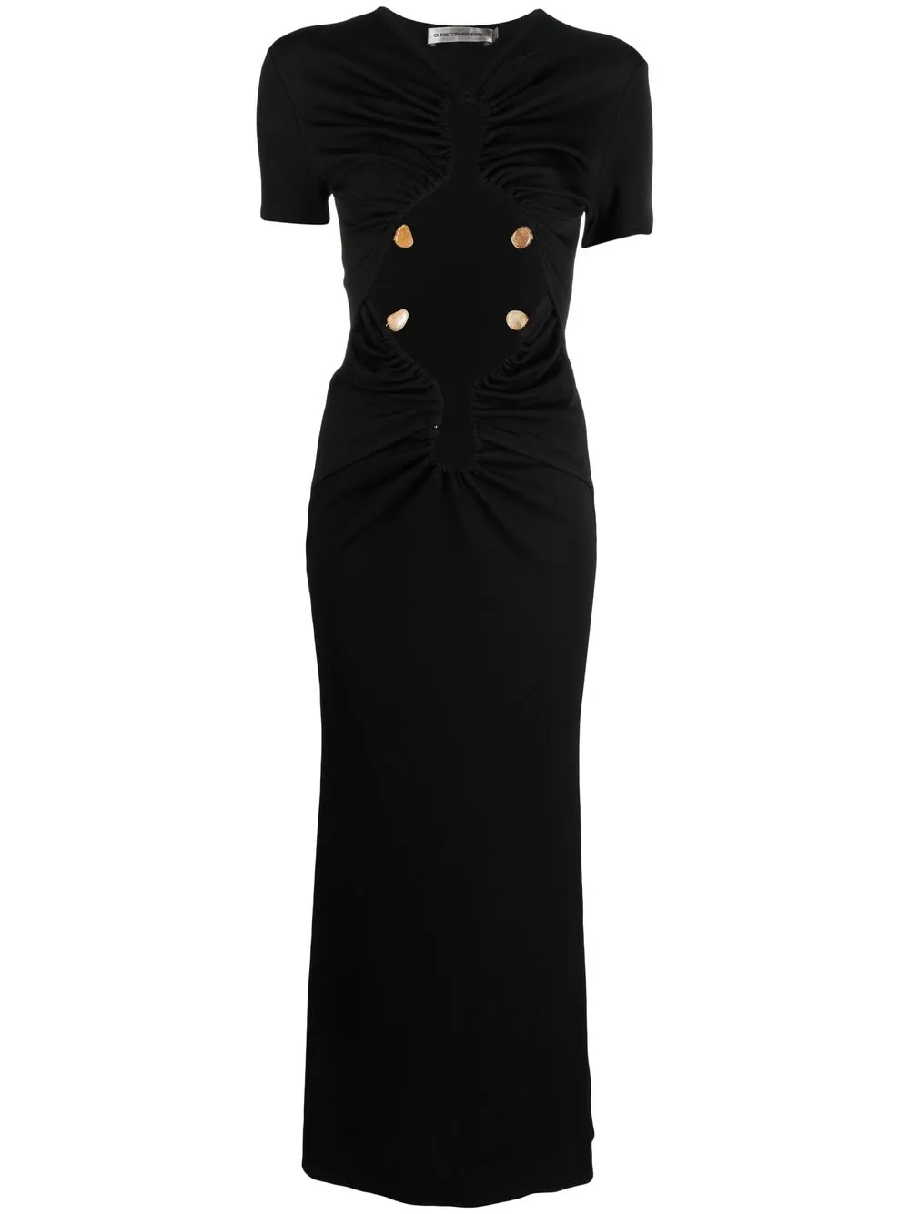 

Christopher Esber V-neck short-sleeve maxi dress - Negro