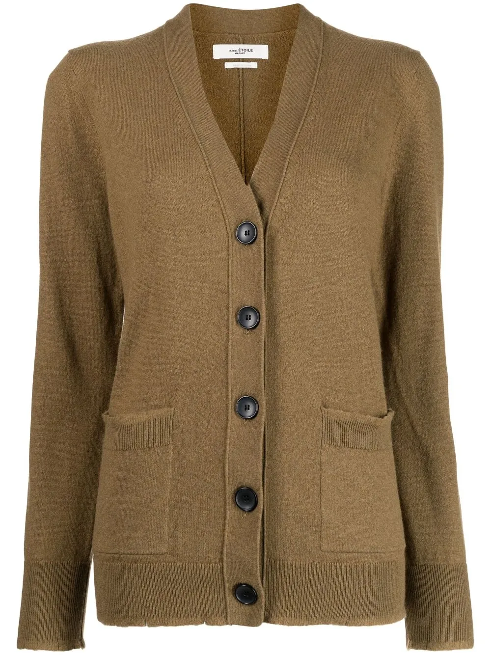 

Isabel Marant Étoile distressed-trim V-neck cardigan - Brown