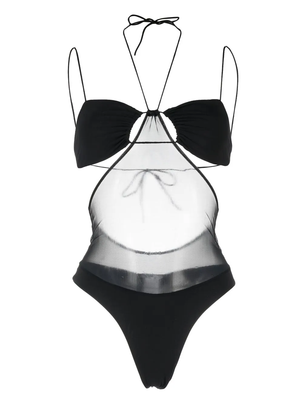 

Amazuìn Kate sheer-panel swimsuit - Black