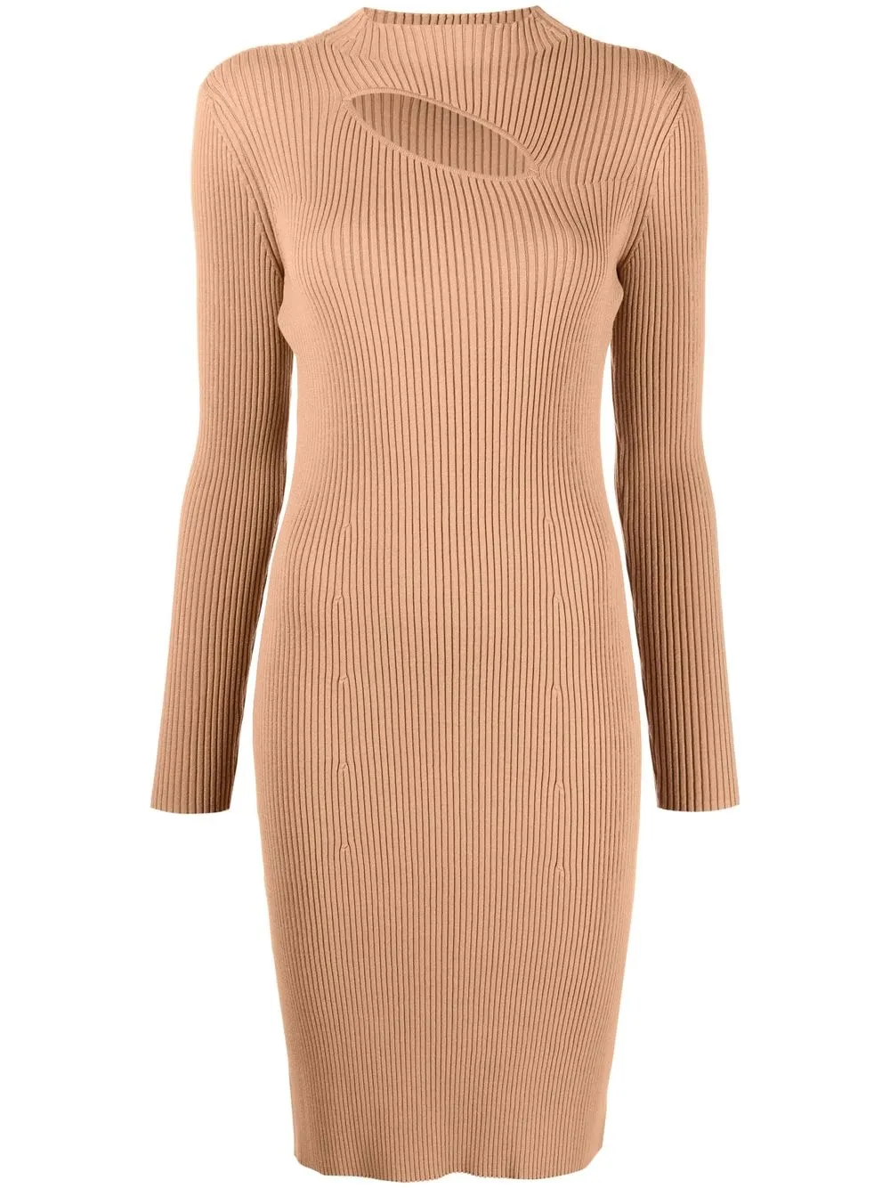 

AERON ribbed-knit long-sleeve dress - Brown