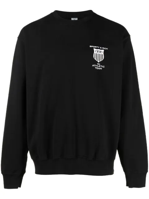 Sporty & Rich logo-print crew-neck sweatshirt