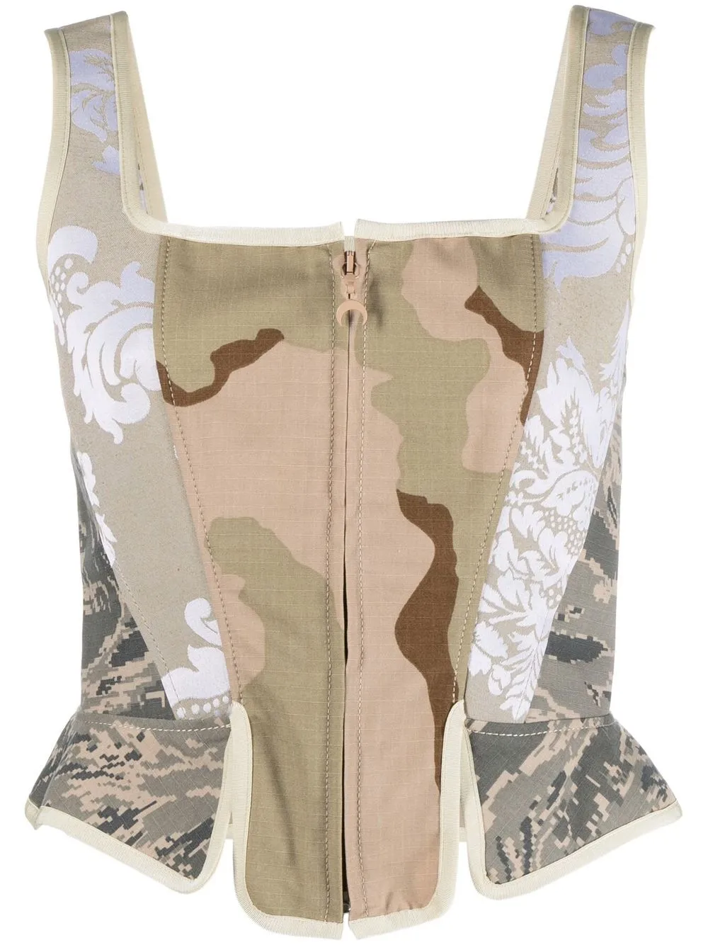 

Marine Serre Damask Mini corset top - Neutrals