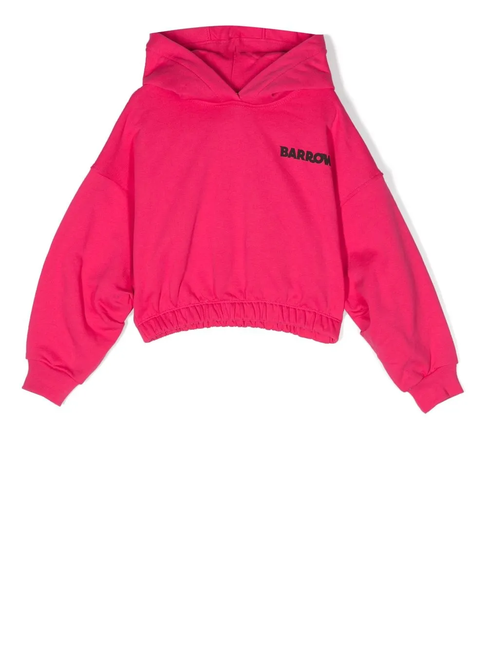 Barrow Smiley-print Cotton Hoodie In Pink