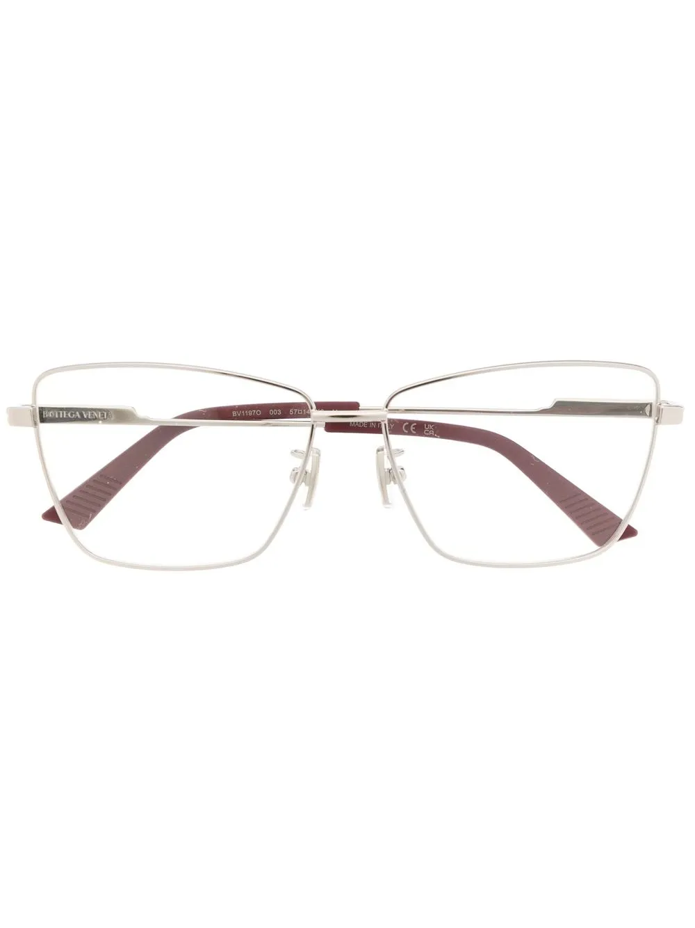 

Bottega Veneta Eyewear lentes con armazón cat eye - Plateado