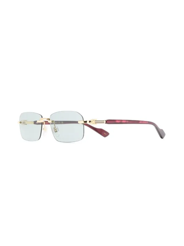 rimless rectangle-frame sunglasses