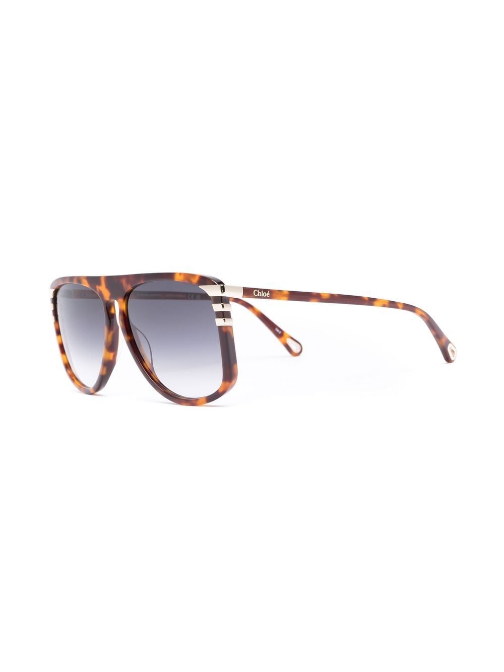 Chloé Eyewear Zonnebril met schildpadschild design - Bruin