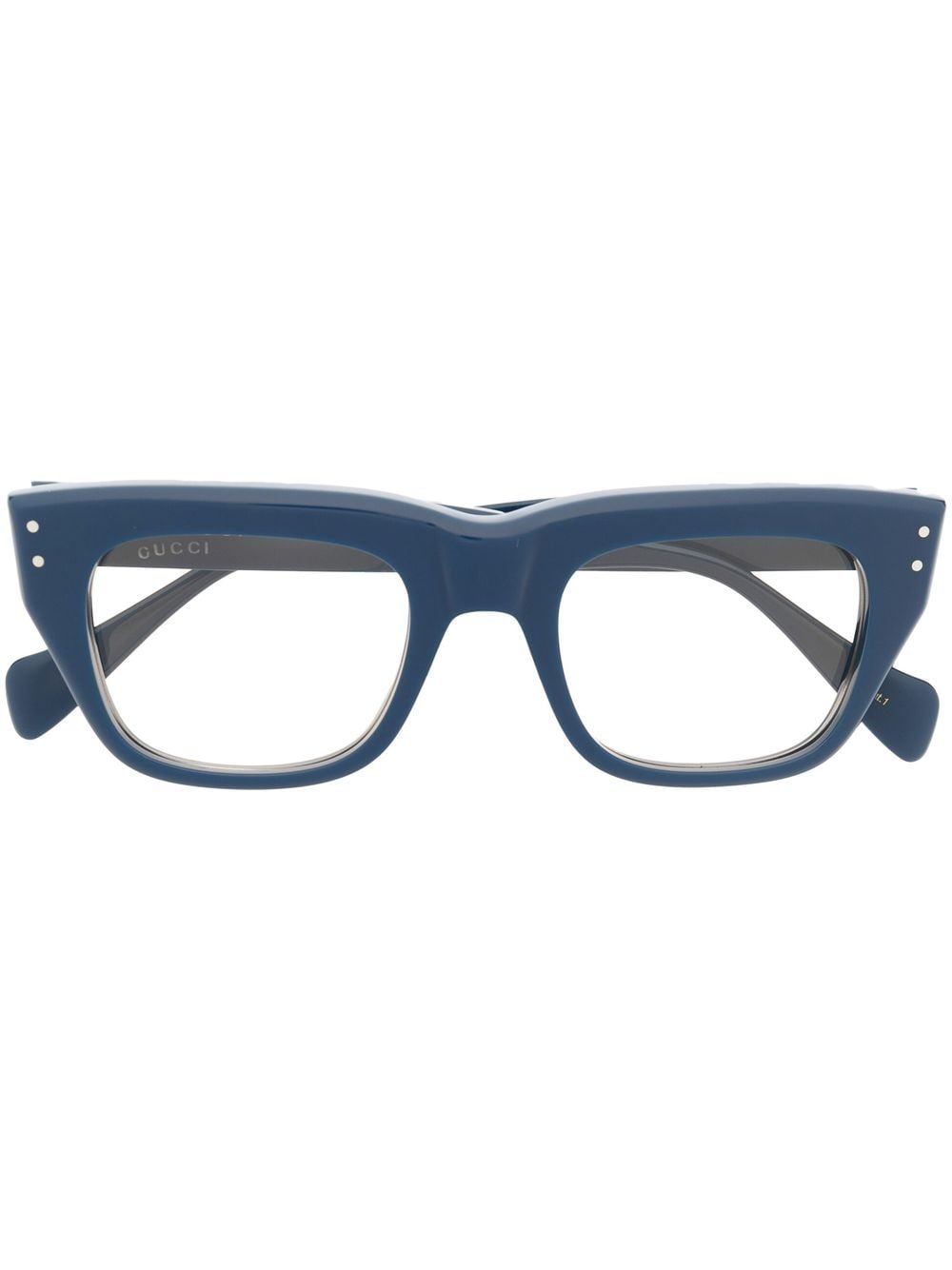 gucci eyewear logo-print rectangle-frame glasses - blue