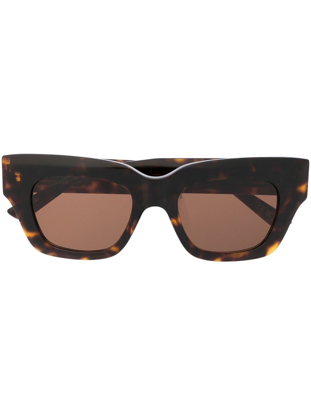 Balenciaga Eyewear logo-plaque square-frame sunglasses - Brown