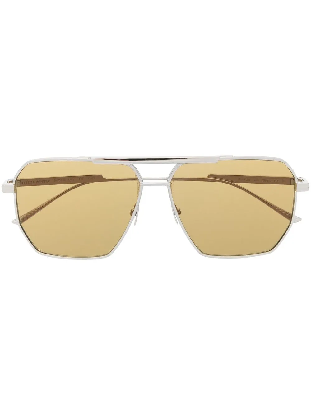 

Bottega Veneta Eyewear lentes de sol estilo piloto con doble puente - Plateado