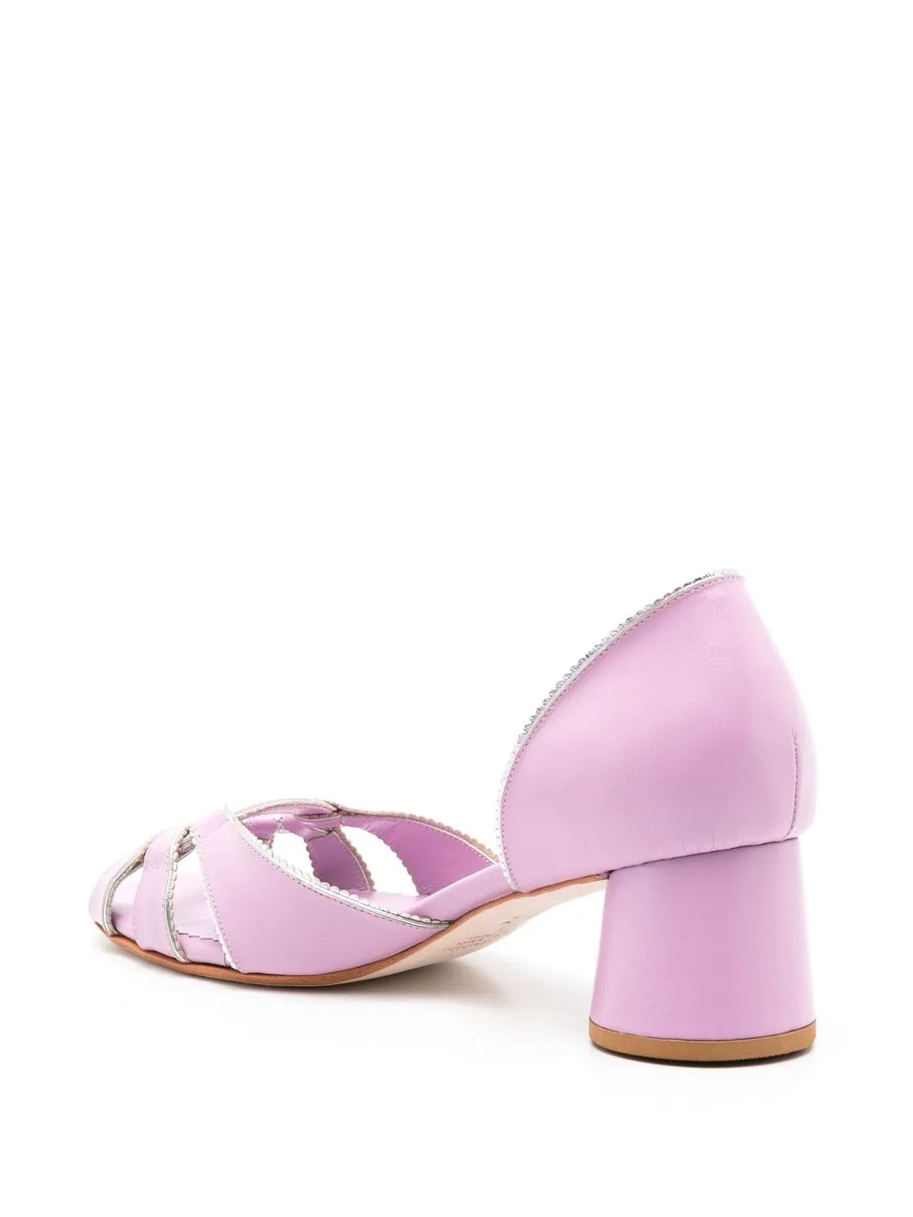 Shop Sarah Chofakian Carrie 55mm Leather Sandals In Purple