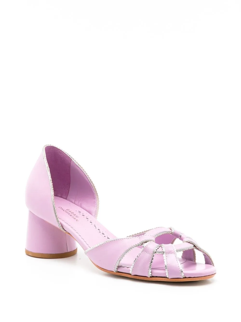 Shop Sarah Chofakian Carrie 55mm Leather Sandals In Purple