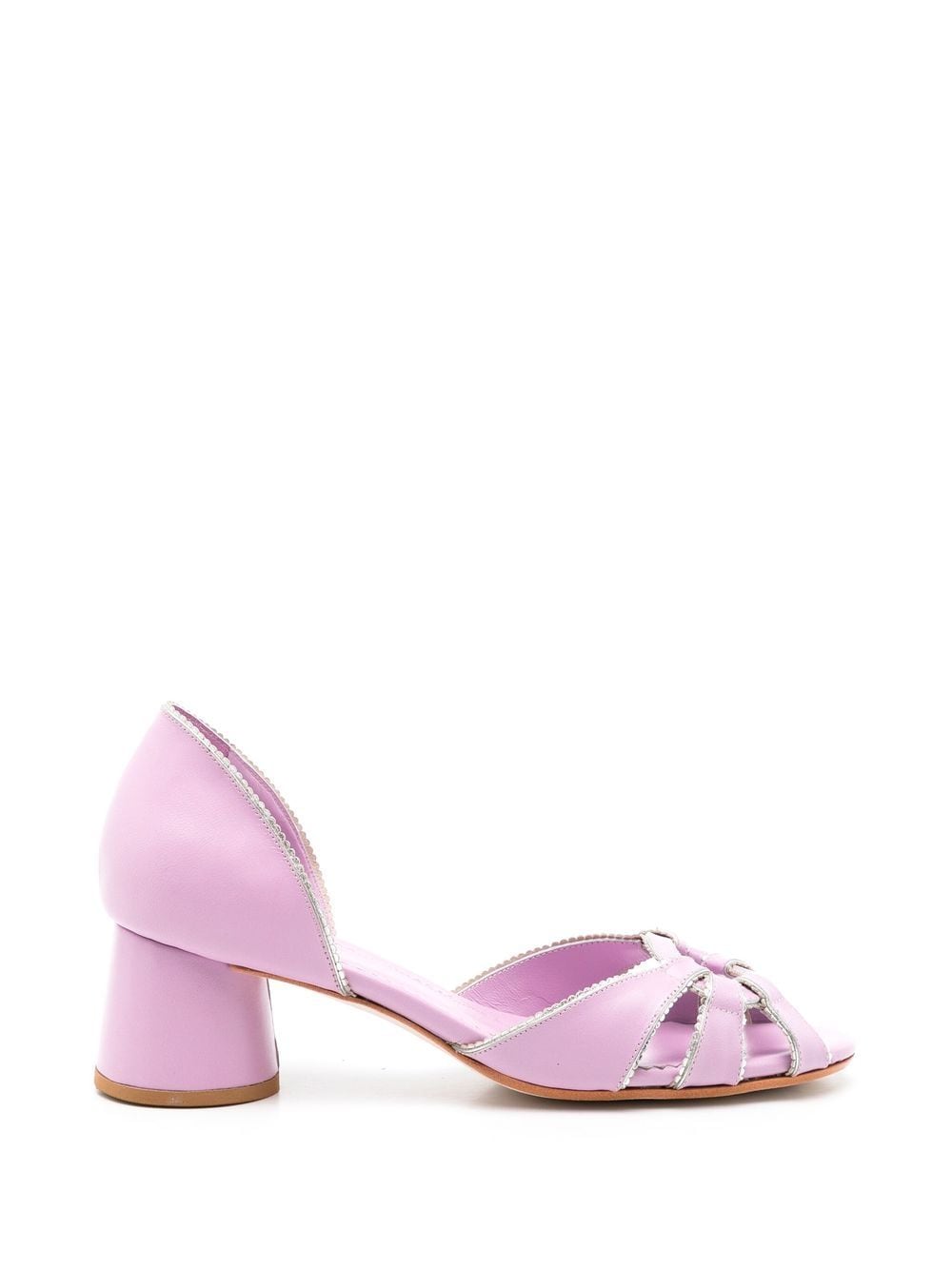 Sarah Chofakian Carrie 55mm Leather Sandals In Purple
