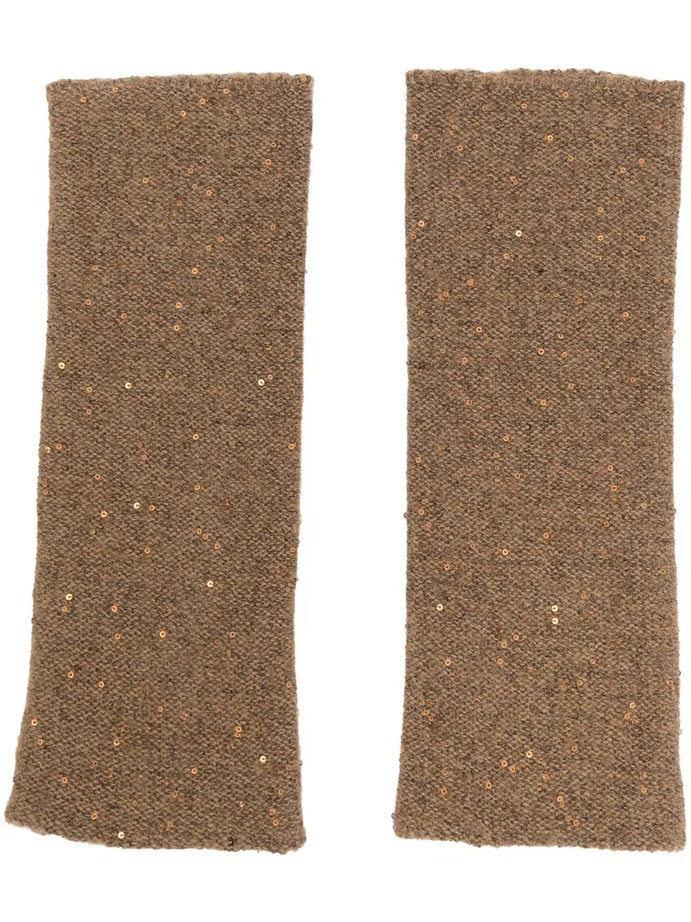 

Fabiana Filippi marl-knit fingerless gloves - Brown