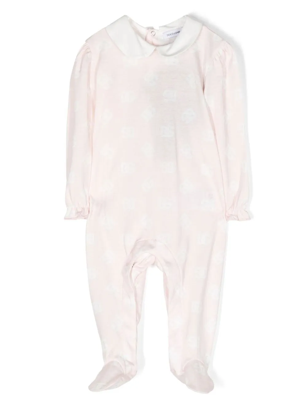 

Dolce & Gabbana Kids body manga larga con monograma - Rosado